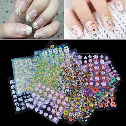 30 Sheet Beauty Floral Design Patterns Nail Stickers