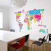 Colorful Letters World Map Wall Stickers