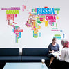 Colorful Letters World Map Wall Stickers