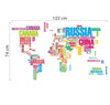 Colorful Letters World Map Wall Stickers