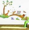 Cartoon Jungle Wild Animal Wall Stickers for Kids Rooms