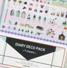 9 Pcs / Pack Cute Iconic Diary Deco Pack Kawaii Sticker Planner