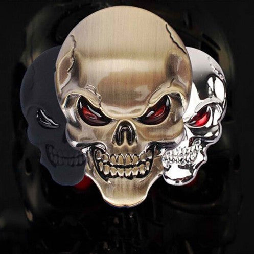 3D Skull Zinc Alloy Metal Car Motorcycle Sticker