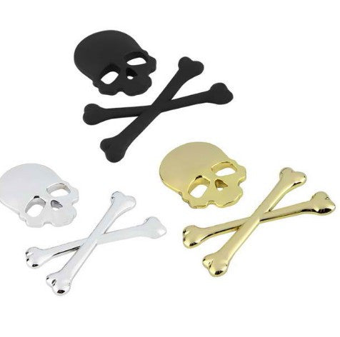 3D 3M Skull Metal Skeleton Crossbones Car Motorcycle Sticker