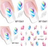 Feather Rainbow Colors Tip Nail Art Sticker